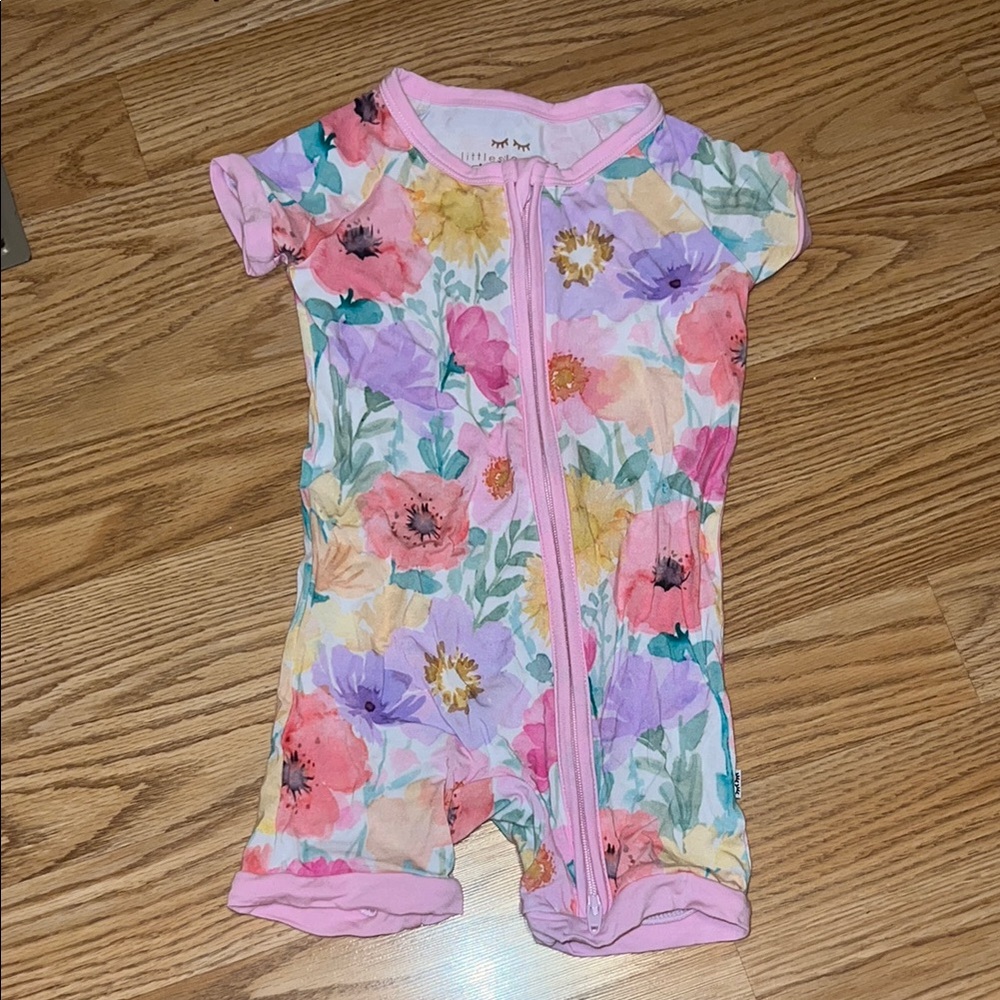 Little Sleepies Watercolor Meadow Zip Shortie
